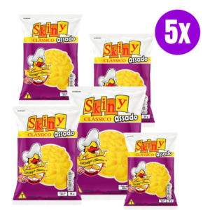 kit com 5 Pacote de Biscoito Salgadinho Skiny 35g Sabor Presunto Pepsico Classico