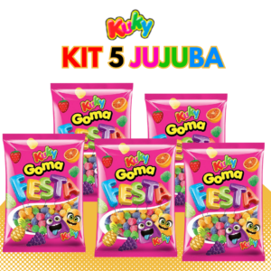 Kit 5 Jujubas balas de goma 400g Bala de goma para festa