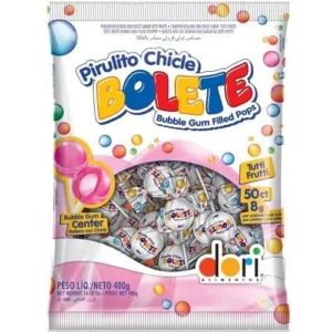 Pirulito Chicle Bolete Tutti Frutti - 400G - Dori